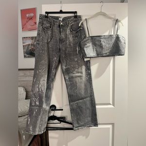 Zara Denim Set 
Top: L
Bottom: 12